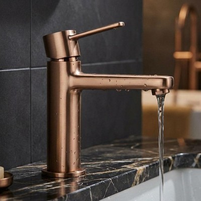 Badezimmer Waschbecken Waschtischarmatur kurz Kupfer Bronze GLAMOUR