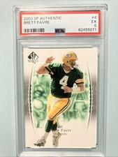 2003 SP AUTHENTIC NFL #4🏈🏈🏈 BRETT FAVRE HOF GB PACKERS⭐️⭐️ PSA 5 EX