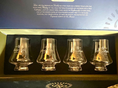 Rocky Patel Glencairn RP Blue Box Whiskey Set Of 4 Glasses