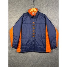 Red Oak Sports Wear Auburn Puffer Jacket Mens XL Navy Orange Quilted Logo