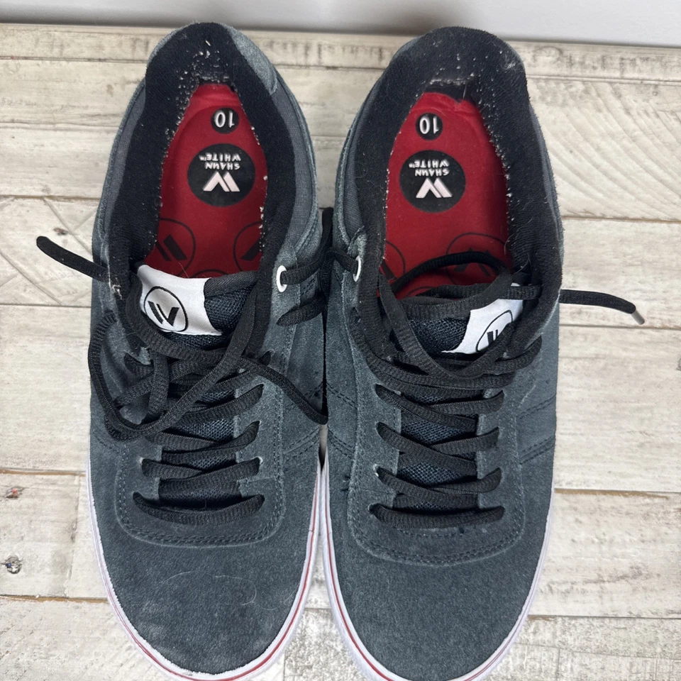 Shaun Blanco Azul Zapatos de Patinador Gamuza Cuero Tenis Talla 10 EE. UU. Foto 2 de 4