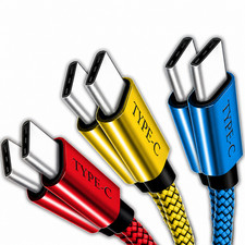 Pack of 3 USB-C to USB-C Cable Male Cable Cord Fast Charger Charging Type-C
