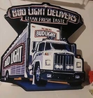 VTG 1991 BUD LIGHT BEER TRUCK DELIVERY IN MOTION BUDWEISER BAR TIN PUB SIGN CDL