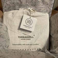 Threadmill Grace Collection Light Grey Jacquard Queen Size Duvet Set NWT