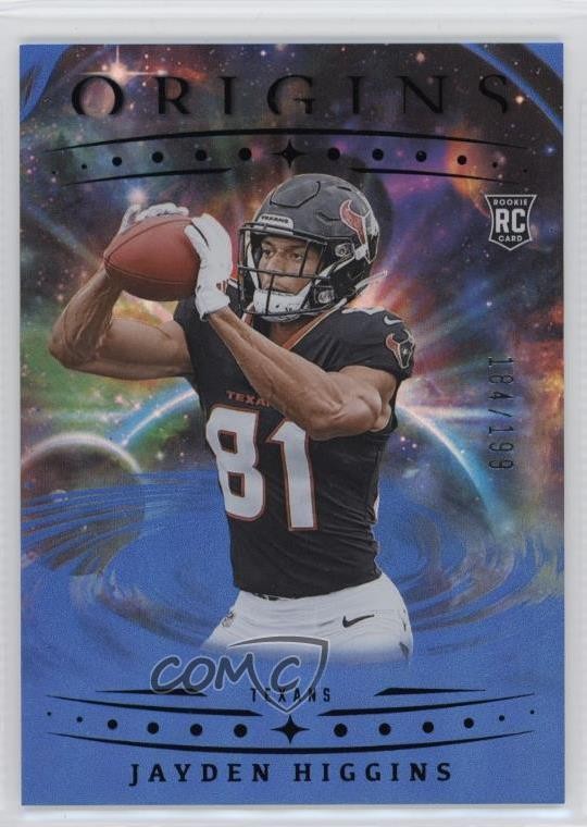 2025 Panini Origins Rookies Holo Blue 184/199 Jayden Higgins #132 Rookie RC 1pi4