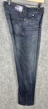 Calvin Klein Jeans Mens Measures 36x30 Blue Dark Wash Straight Fit Denim Stretch
