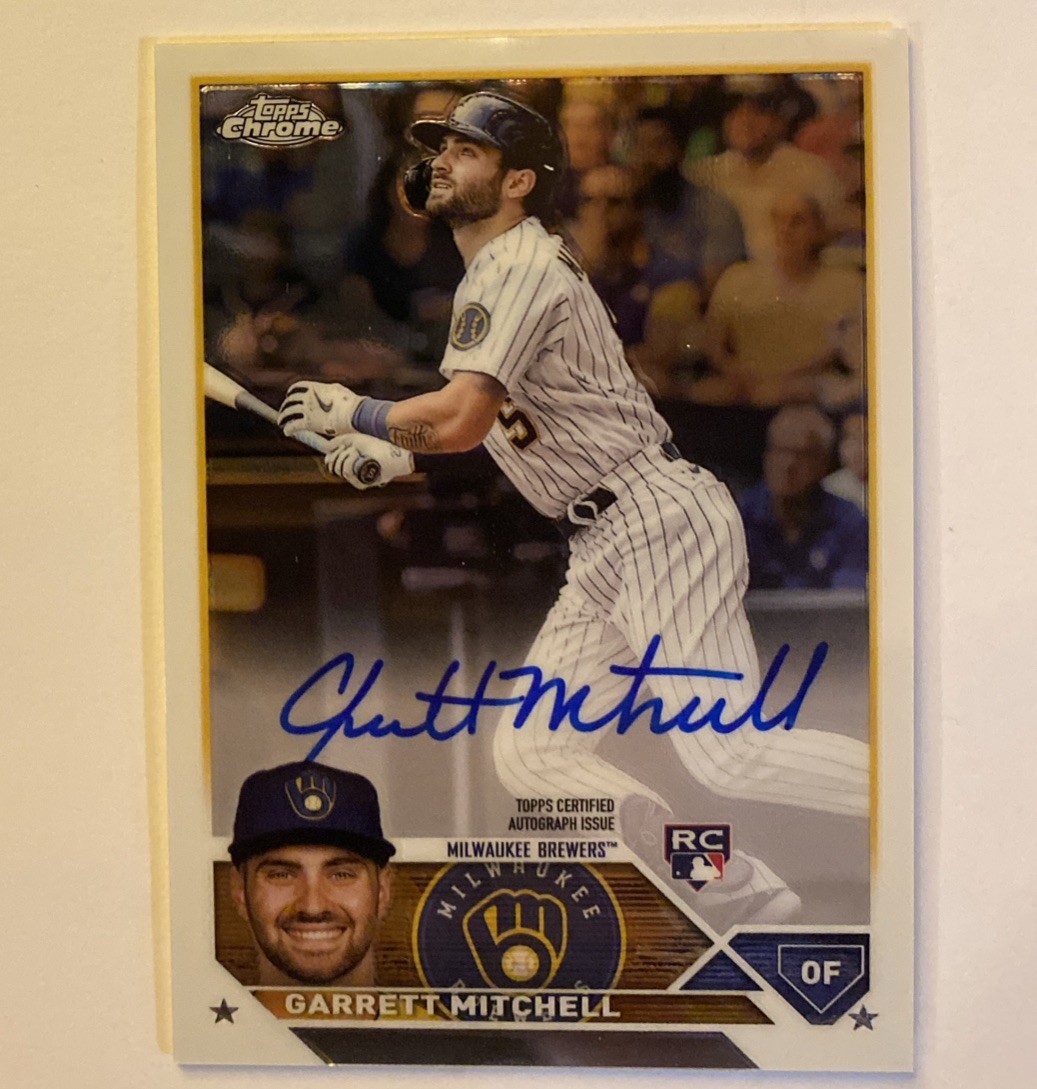 Garrett Mitchell RC Auto 2023 Topps Chrome Update Rookie Card On Card Brewers