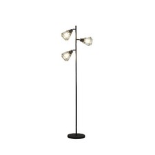 AS 65" Adjustable Cage Shade Matte Black Metal Floor Lamp