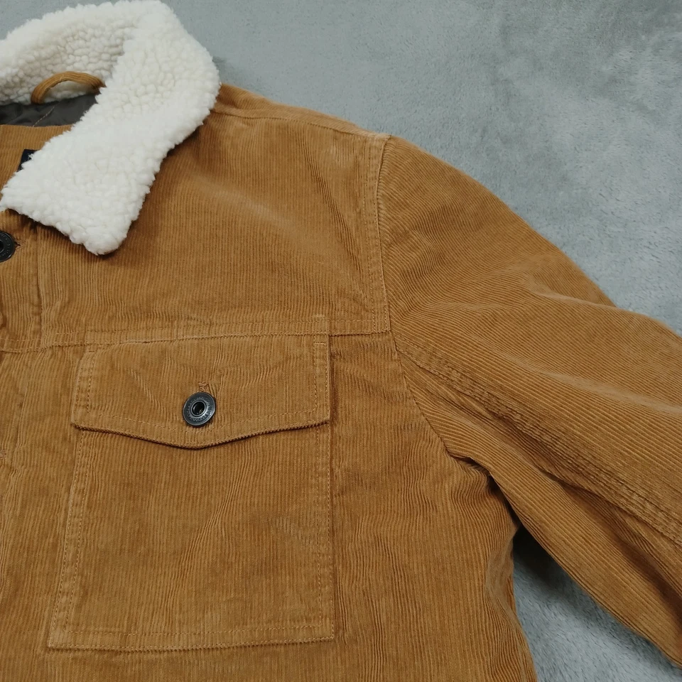 Lucky Brand Jacket Mens XL Brown Corduroy Trucker Pockets Button Up Preppy - Image 3 of 4