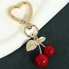 Trendy Red Cherry Pendant Keychain for Women Cute Bag Decorations Multifunctiona