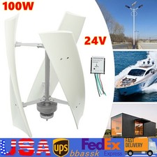 100W Vertical Wind Turbine Generator Controller 24V Power Home Windmill Kit NEW