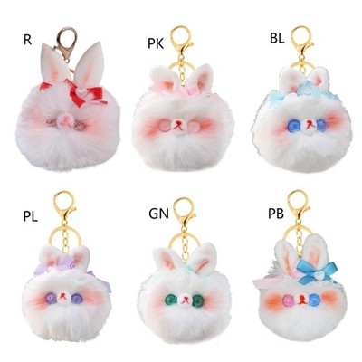 Cute Cartoon Rabbit Keychain Backpack Decoration Keyholder Couple Car Keyring