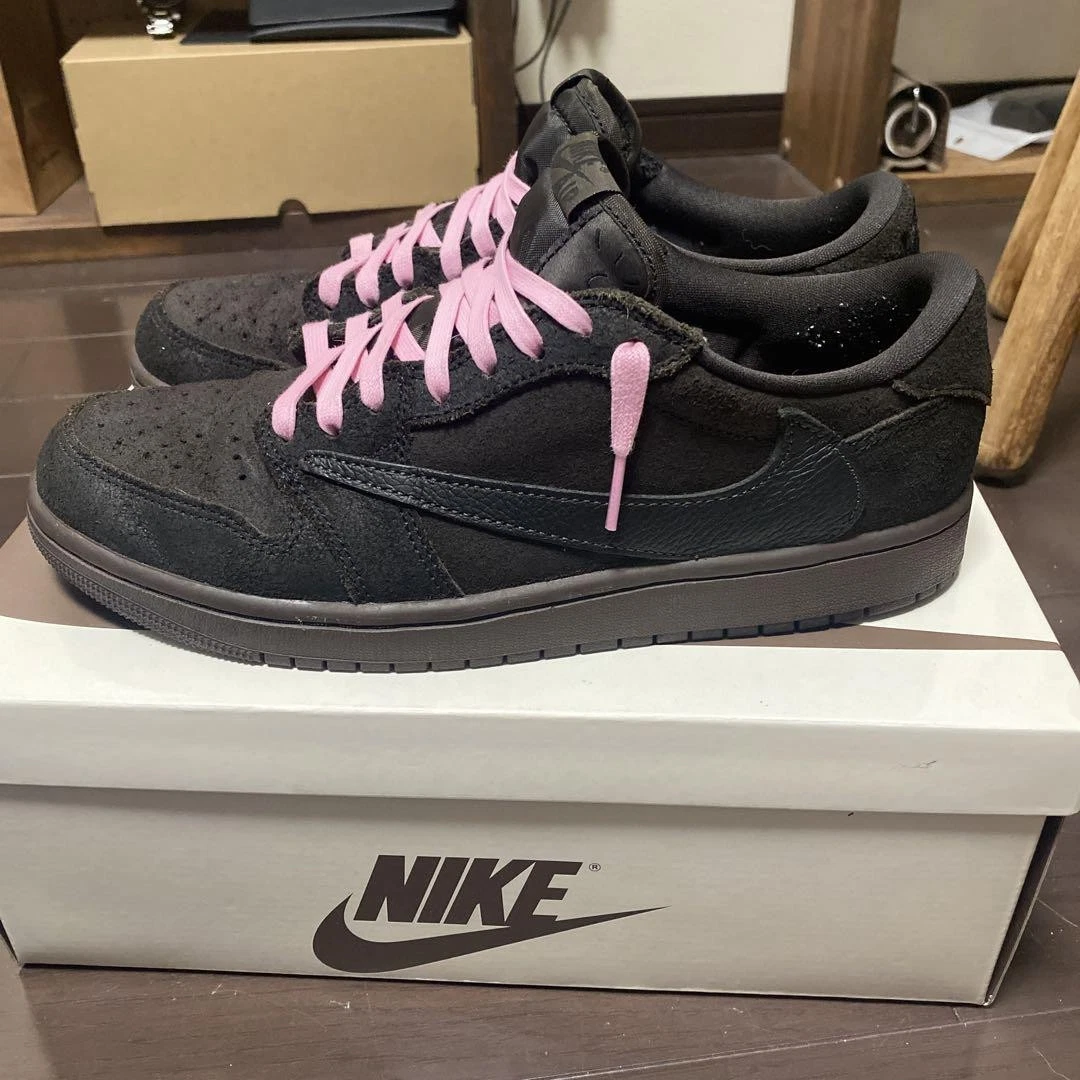 Uomo 9.0US Air Jordan 1 Low Nero Rosa