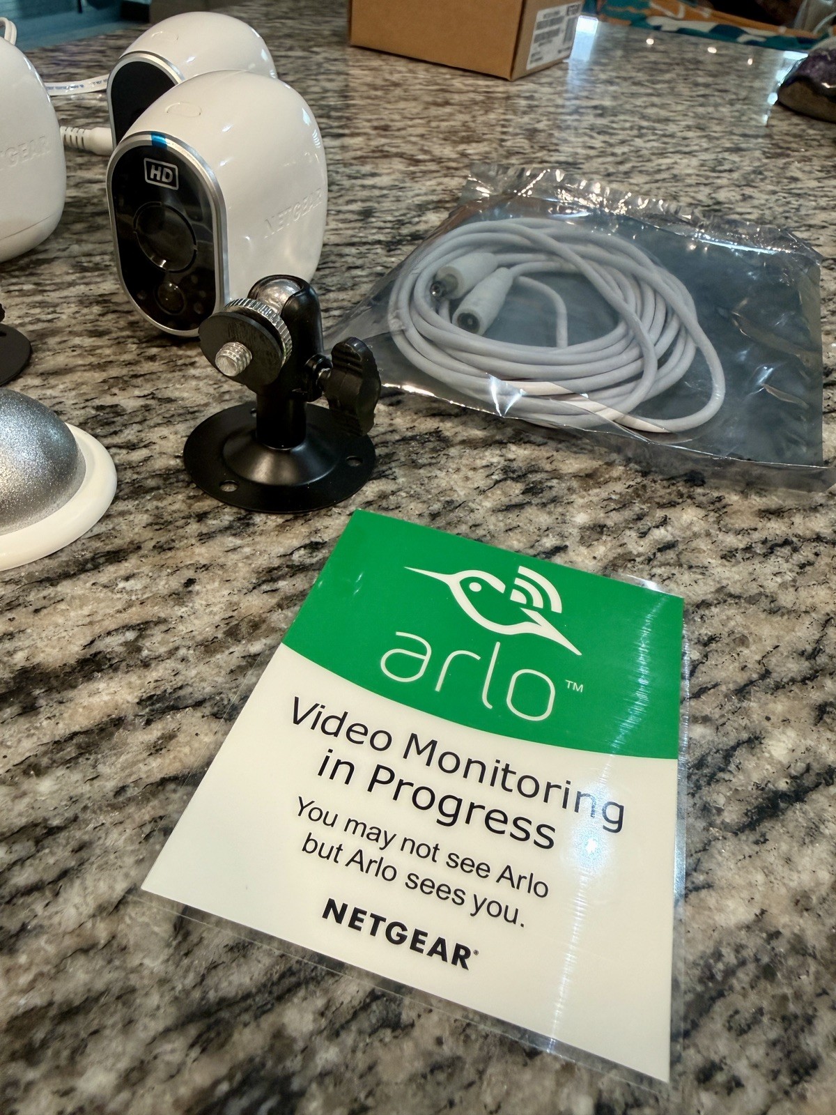 Netgear Arlo VMC3030 Lot 3 Wireless Security Cameras with accessories ...