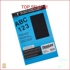 Headline Sign Stick-On Vinyl Letters and Numbers, Black, 1-Inch, Made in USA 31