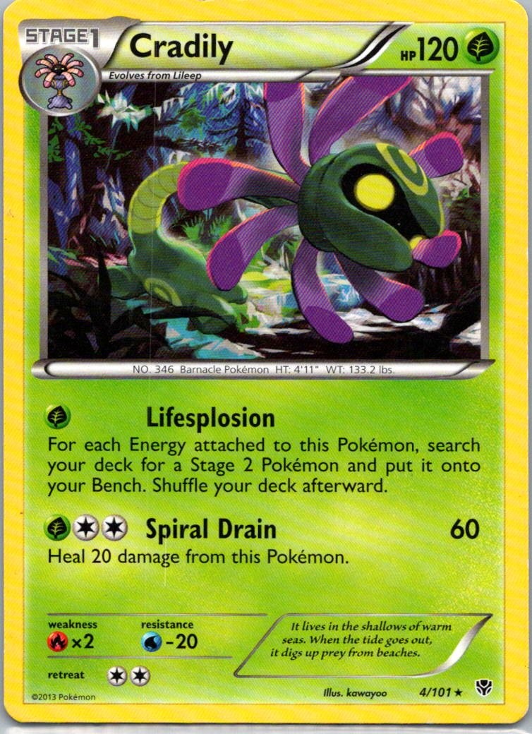 Pokemon TCG Cradily 4/101 Plasma Blast LP