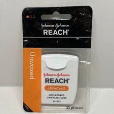 Reach Floss Unflavored Unwaxed Johnson & Johnson Sealed 55 Yard Discontinued NEW