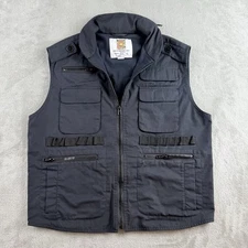 Rothco Ranger Vest Boys Large Black Full Zip Pockets Sleeveless Outdoor Hunting