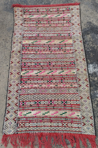 Vintage Traditional Oriental Moroccan Multicolor Wool Kilim Rug Carpet 155x86 cm