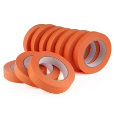 Lichamp 10 Pack Orange Painters Tape 1 inch, Medium Adhesive 