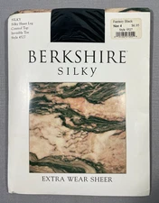 Berkshire Silky Pantyhose Women's Fantasy Black Size 4 Control Top