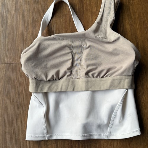 Reggiseno sportivo Lululemon Everlux asimmetrico tennis canotta donna 2 bianco LEGGI - Foto 11 di 13