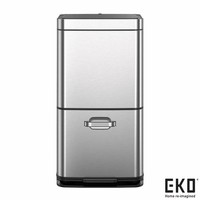 EKO 54L Stainless Steel Dual Compartment Recycling Sensor Bin Kitchen Waste Dust