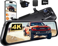 WOLFBOX G850 PRO 12" 4K Mirror Dash Cam W/ ADAS & BSD 5.8GHz WiFi Voice Control