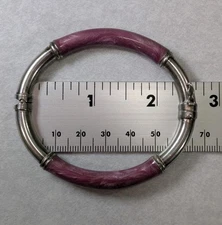 Milor Enamel Bracelet Sterling Italy 925 Spring Hinge. Purple