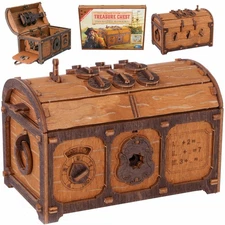 WOODEN.CITY Treasure Chest Puzzle Box for Adults – 3D Wooden Puzzles Mystery ...