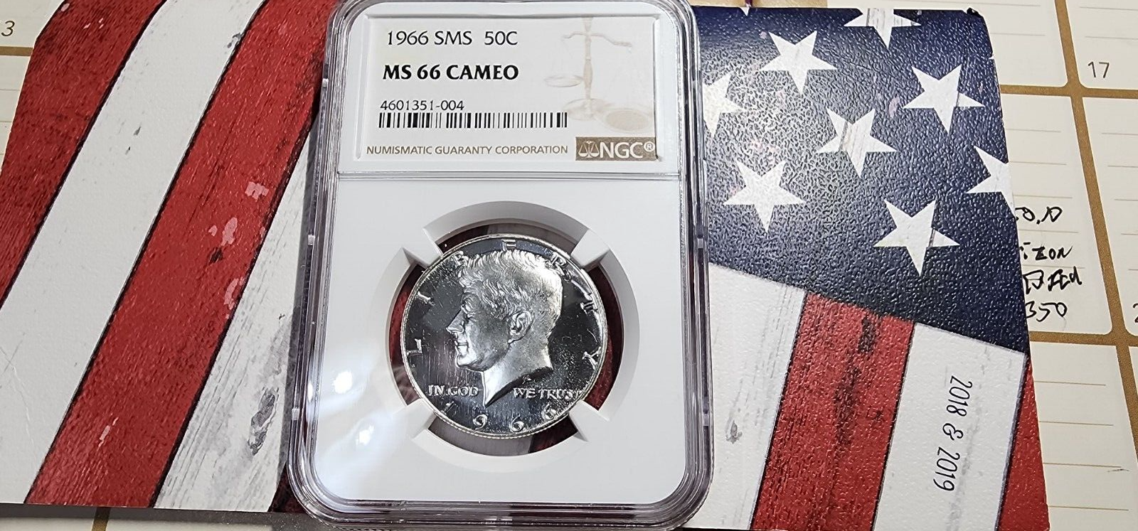 1966 SMS KENNEDY SILVER HALF DOLLAR - NGC MS66 CAMEO **FREE SHIPPING ...