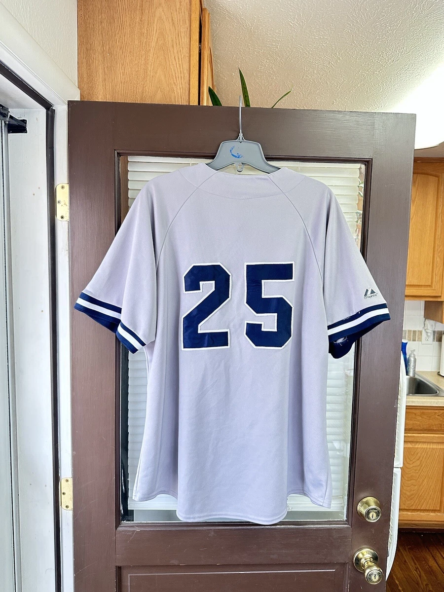 Authentic New York Yankees #25 Jason Giambi ROAD AWAY MLB Baseball Jersey NY