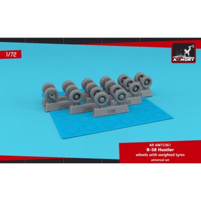 Armory Models AR AW72361 Scale model 1/72 B-58 Hustler wheels w/ weighted tyres