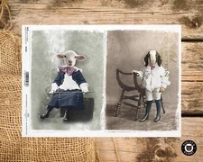 Vintage Sheep & Goat Portraits | A4 Rice Paper | ITD Collection | Decoupage