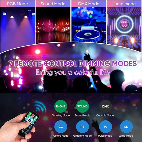 54W RGBW Par Can Light 54LED Stage Light DMX512 DJ Party Disco Wall Wash Lights - Picture 3 of 13