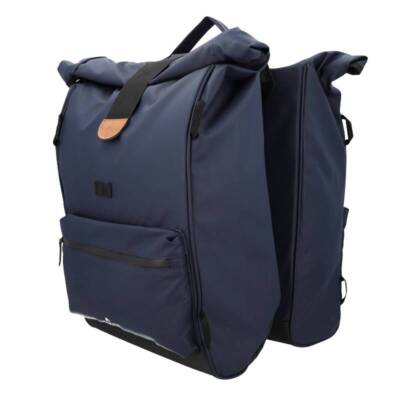 Sacoche arriere velo double roll-top 2x25l bleu (61x33x16cm