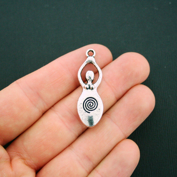 BULK 20 Fertility Goddess Antique Silver Tone Charms SC5655