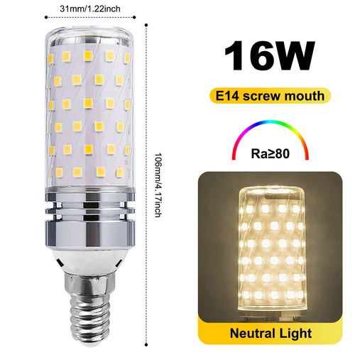 LED Corn Bulb E27 E14 B22 E12 B15 E17 12/16W 2835 60/80SMD Globe Lamp Spot Light - Picture 61 of 63