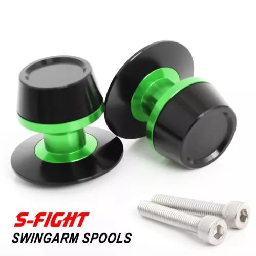 8MM Green Rear Swingarm Spools Sliders for Indian Bikes - FTR1200 / FTR1200S