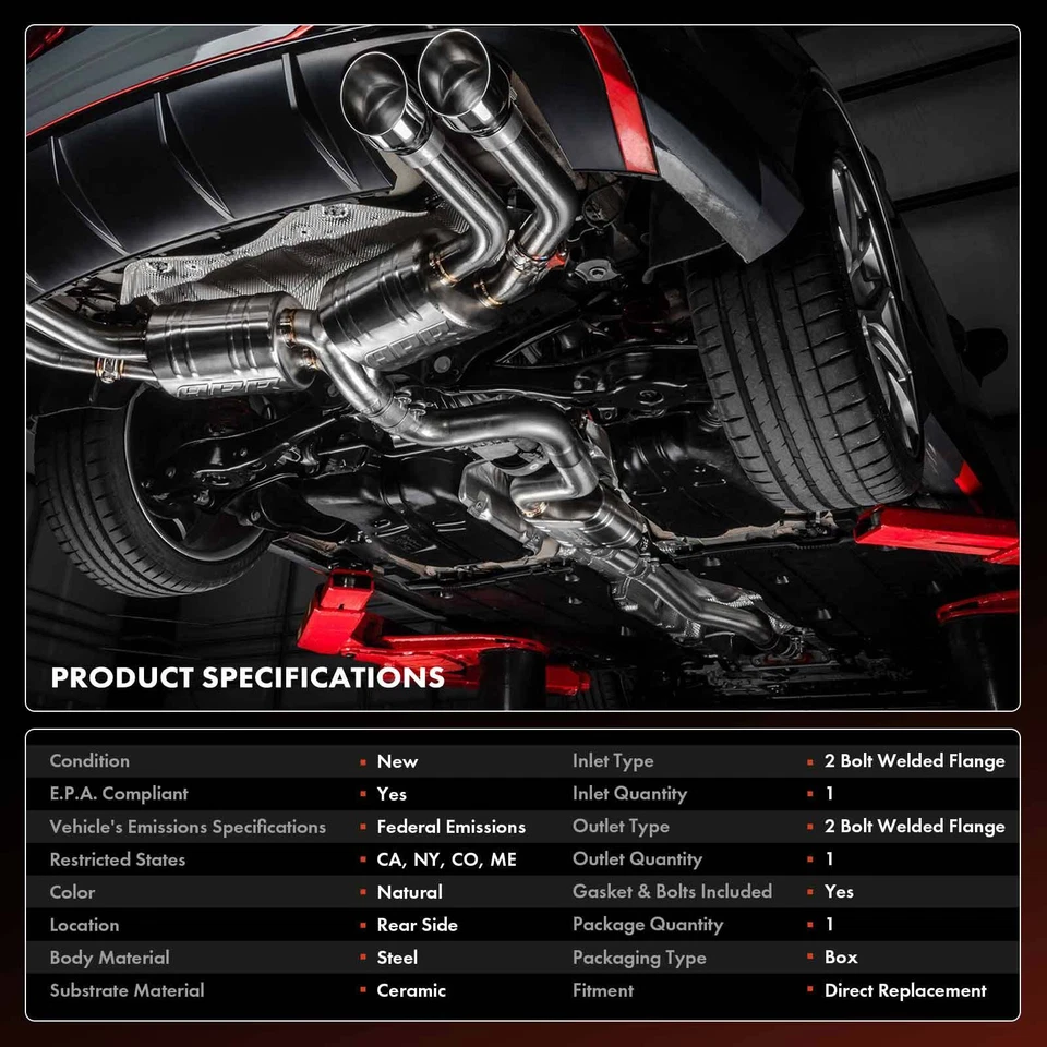 Convertidor catalítico lateral trasero para Toyota Sienna 2001-2003 V6 3,0 L compatible con EPA Foto 3 de 4