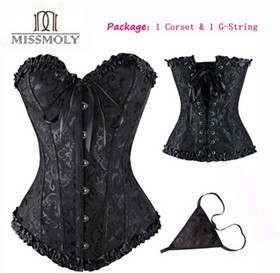 Women Overbust Boned White Corset Top Burlesque Basque Push Up Costume Size 6-24