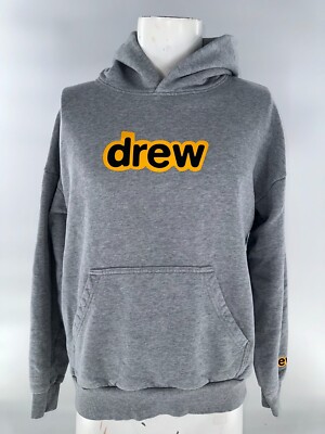 Drew House Secret Hoodie S Men Gray 100% Cotton Made in Vietnam
