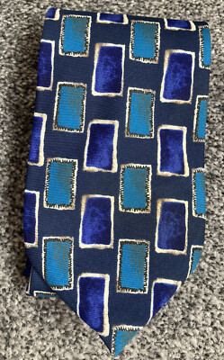 Debenhams Herrenkrawatte Marineblau Geometrisches Muster Polyester Smart Formell Krawatte 