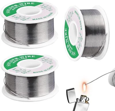 GOTRAYS Lot de 3 bobines d'étain à souder 0,8 mm - Avec flux - Sans plomb - 50 g