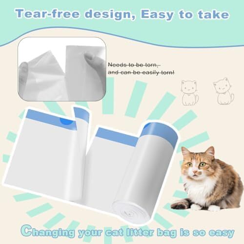 120 Pack Cat Litter Bags with Drawstring, Self Cleaning 120 Count - Picture 4 of 7