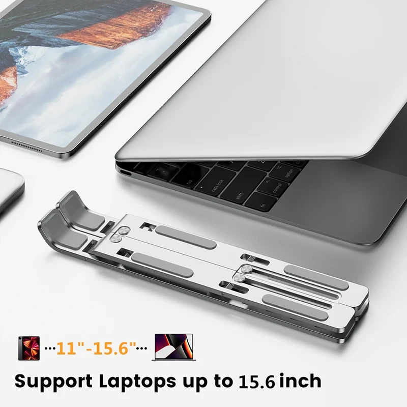 Adjustable Aluminum Foldable Laptop Stand Portable Ergonomic Notebook Holder  