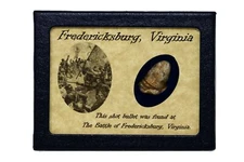 Civil War Bullet from The Battle of Fredericksburg, VA with Display Case & COA