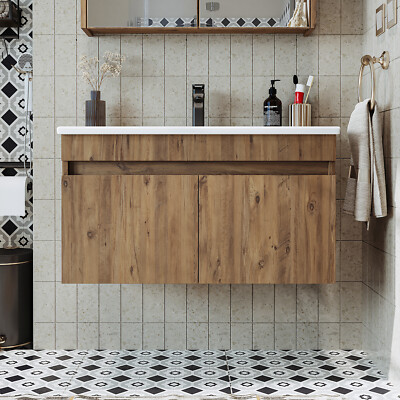 Roomart Badmöbel 85 cm Waschbecken mit Unterschrank Badezimmermöbel Badschrank