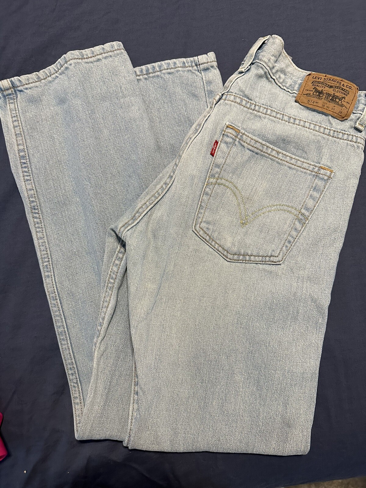 Levi's 514 Straight Fit Youth/ Men's Blue Jeans 16 Reg 28x28 Great Condition