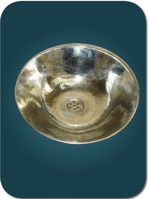 Vasque ronde à poser en maillechort 40 cm pour créer une salle de bains tendance